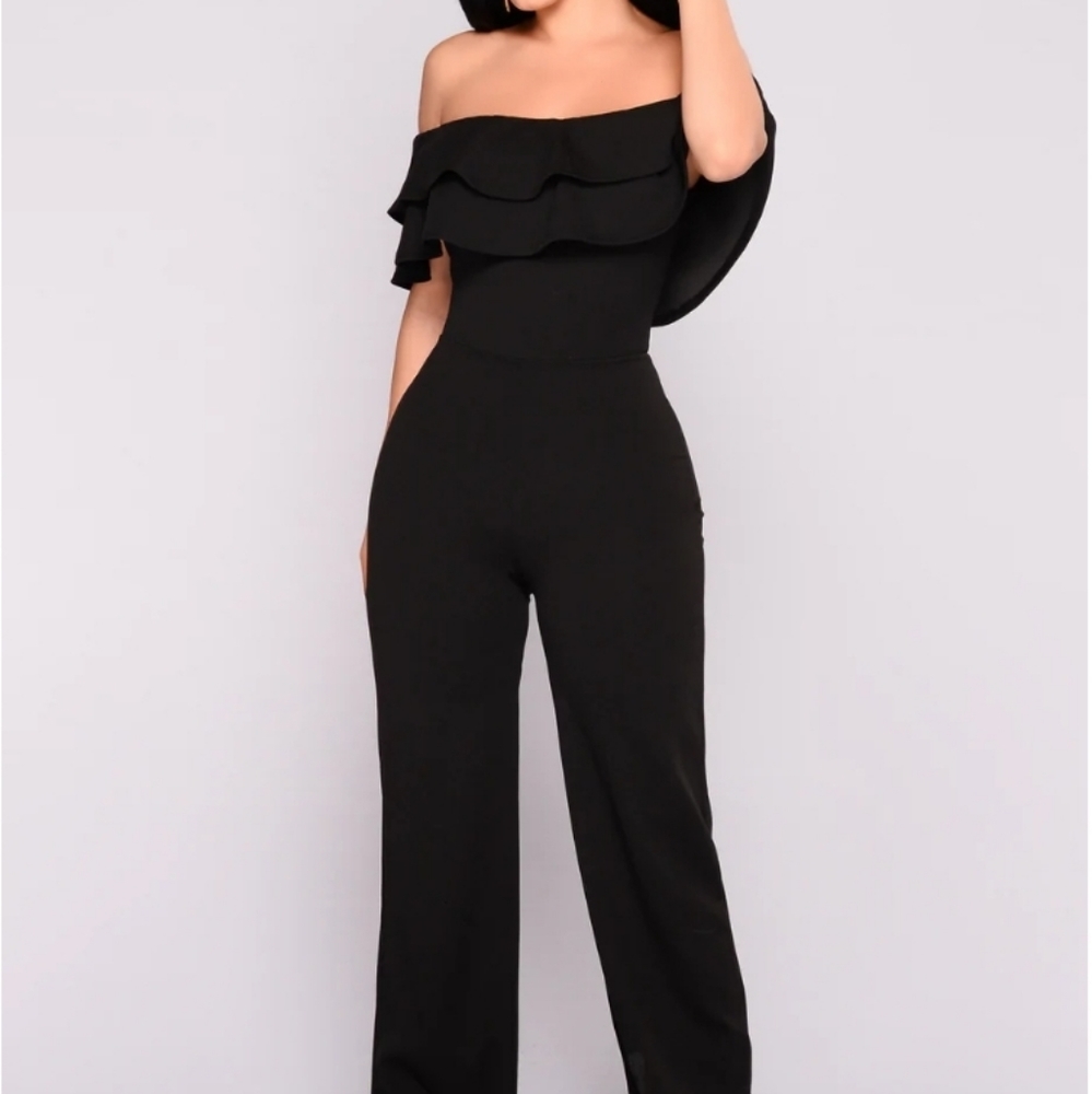 Black Ruffle Jumpsuit
